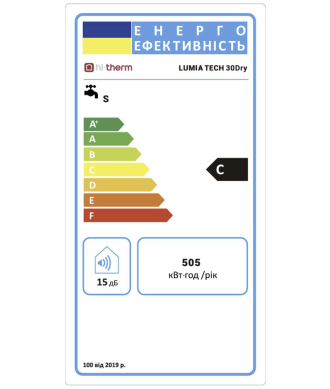Photo: Storage electric water heater Hi-Therm LUMIA TECH 30 DRY